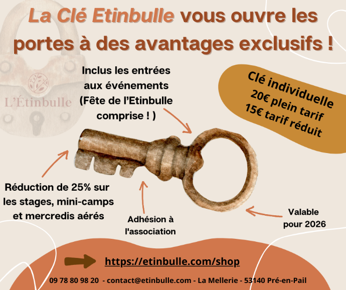 Clé tarif réduit de l’Étinbulle 2026/Adhésion